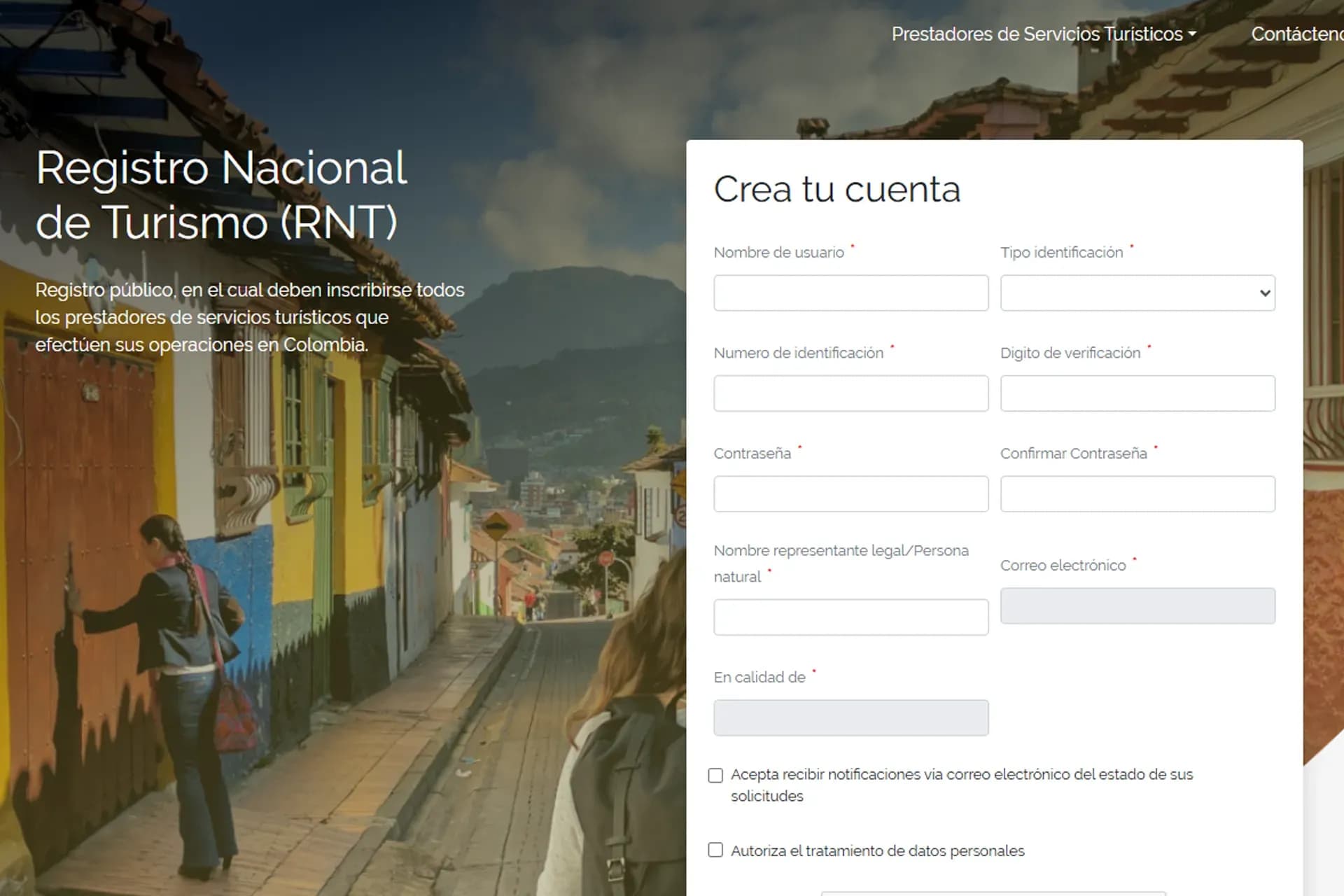 Registro nacional de turismo formulario