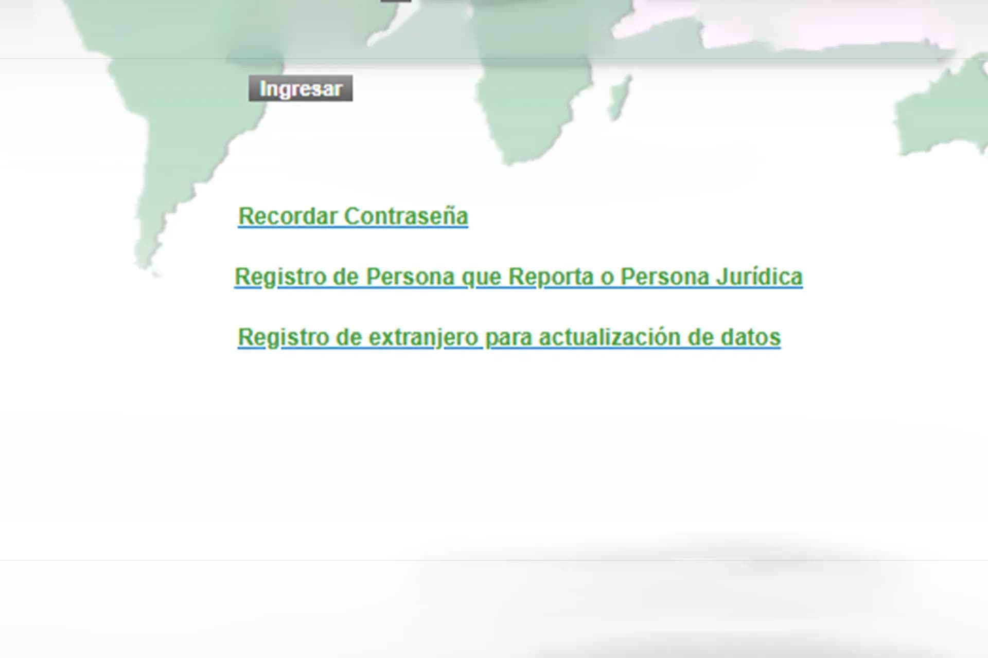 Registro SIRE migración Colombia - Tipo de registro